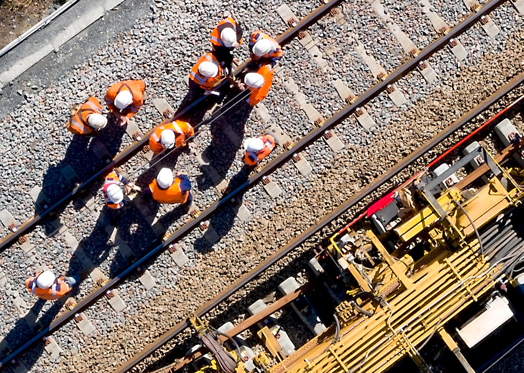 travaux sur des rails