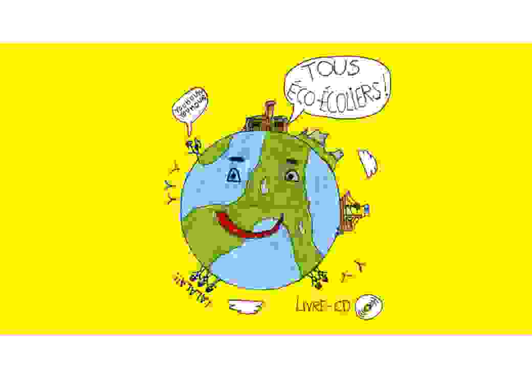Pochette du livre CD « Tous éco-écoliers » Dessin de la terre