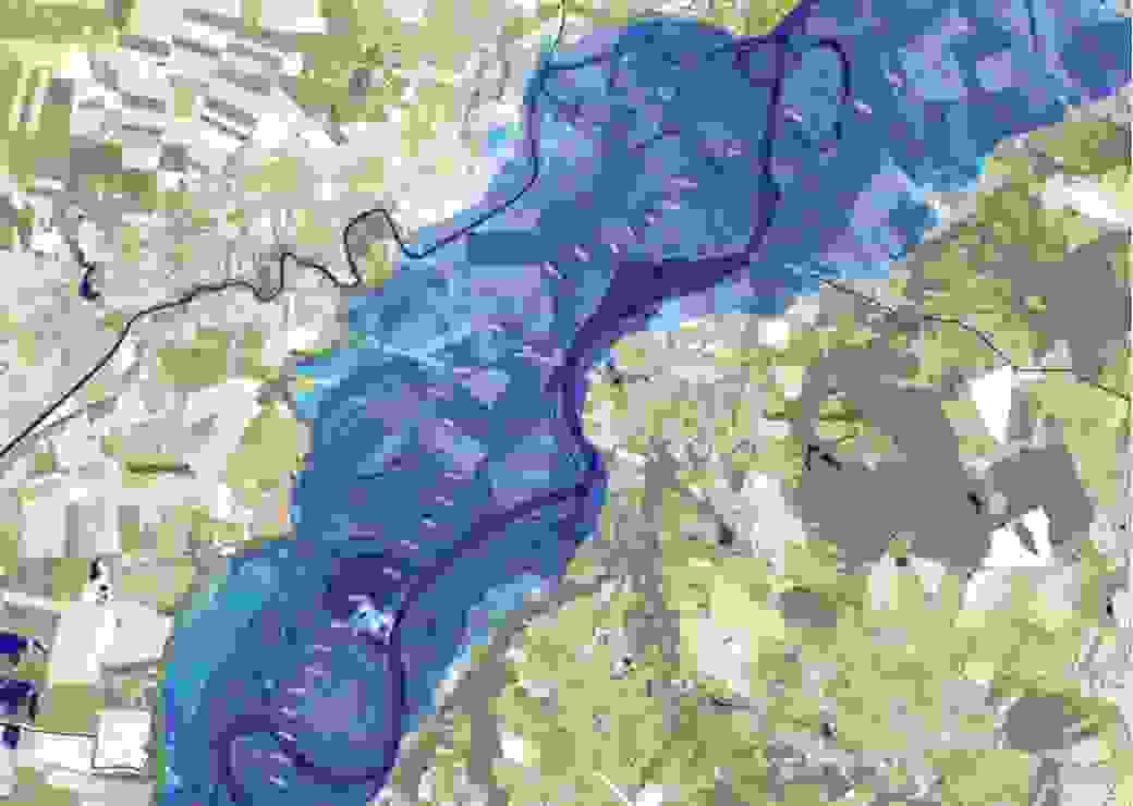 exemple de carte d'aléa inondation ( l'Allier-des-Plaines, Puy-de-Dôme)