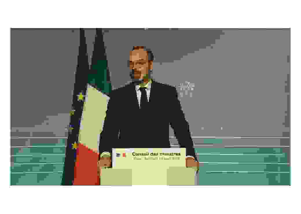 Edouard Philippe à la sortie du Conseil des Ministres le 18 mars 2020