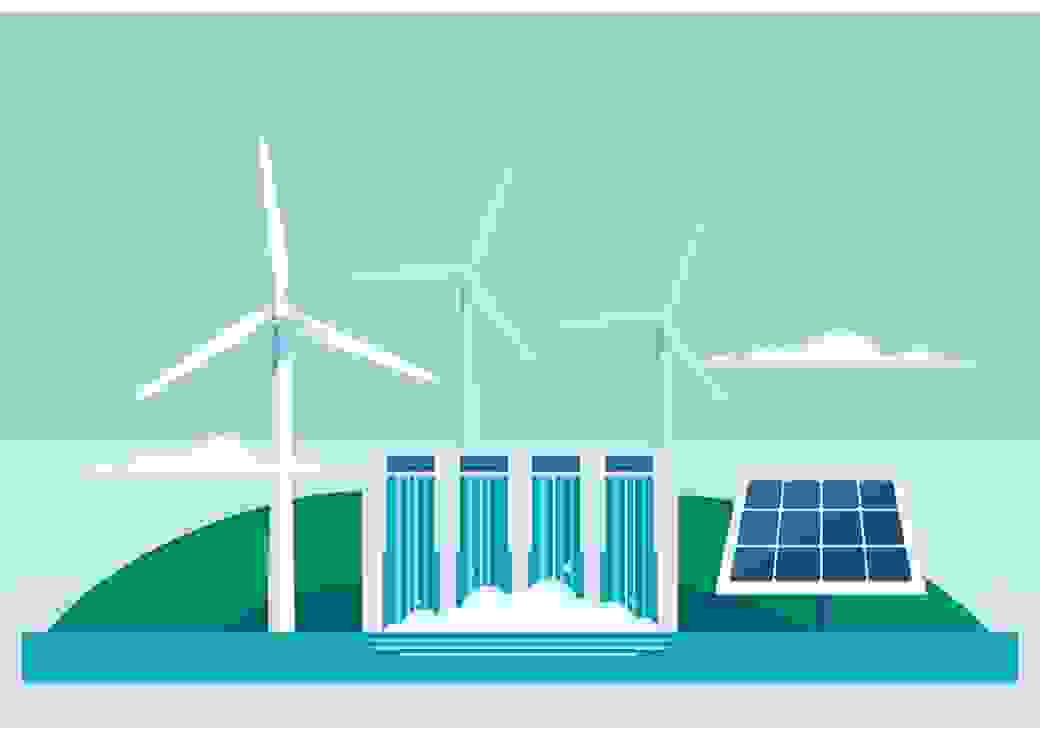 éolien, photovoltaïque, hydroélectricité.