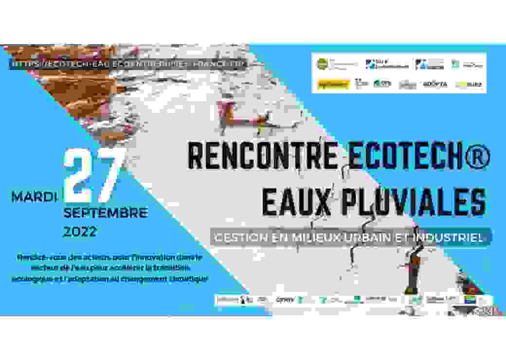 Affiche des rencontres Ecotech sur la gestion des eaux pluviales du 27 septembre 2022