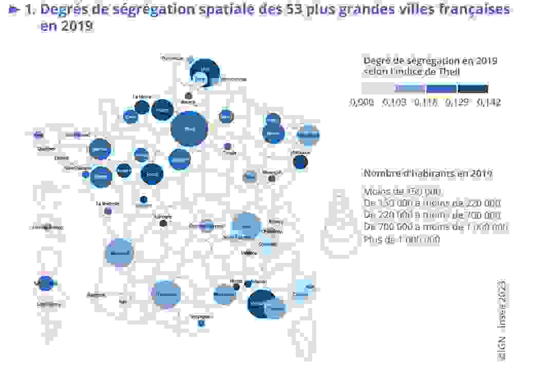 degrés de ségrégation spatiale