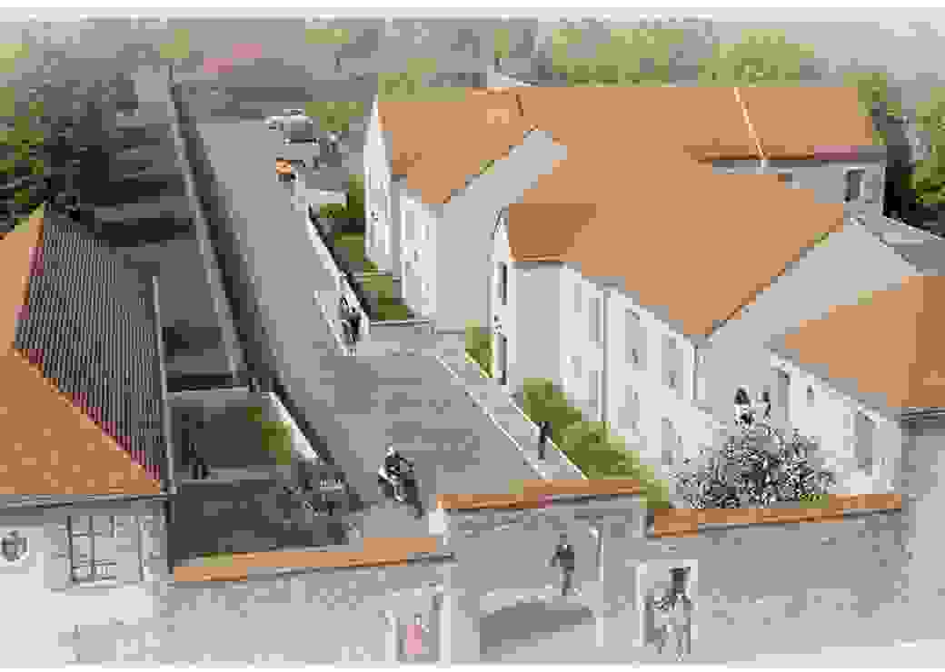 Image d'architecte d'un quartier de maisons neuves
