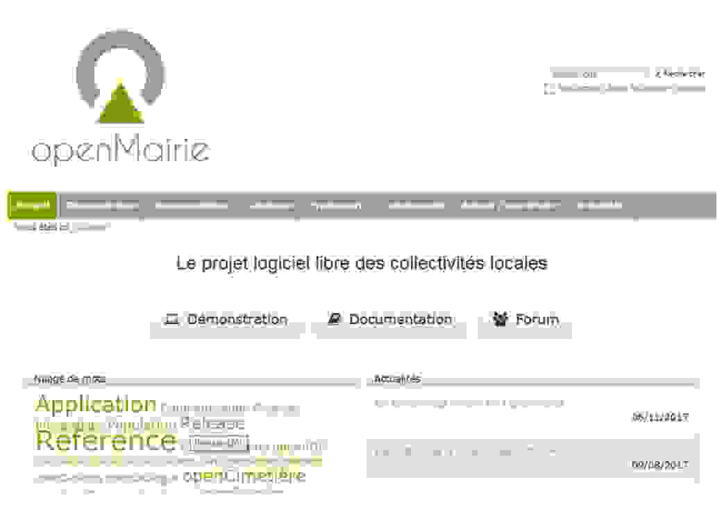 Site OpenMairie page d'accueil