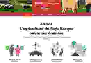 Capture d'écran d'un site internet, on peut lire en haut de l'image "zabal l'agriculture du pays basque ouvre ses donneés"