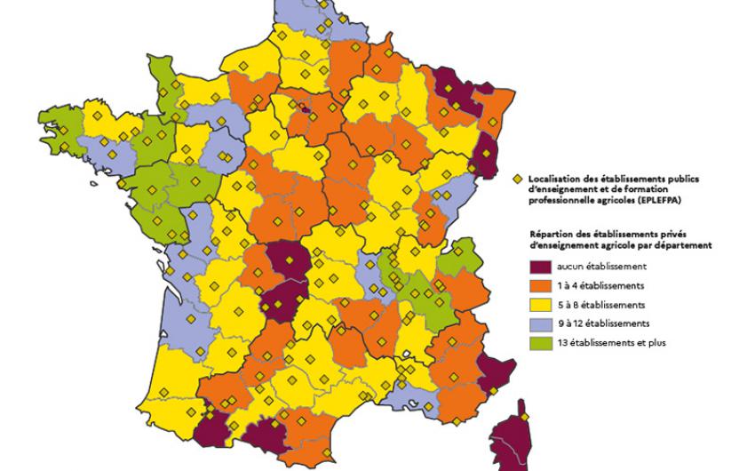 carte lycées agricoles