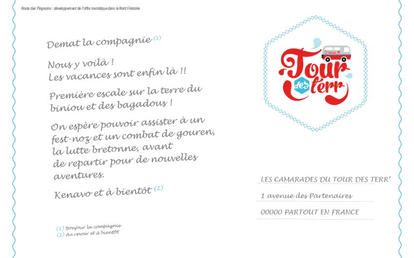 Carte postale route des pingouins verso