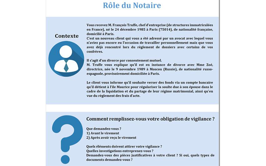 Exemple d’une fiche de rôle pour un notaire