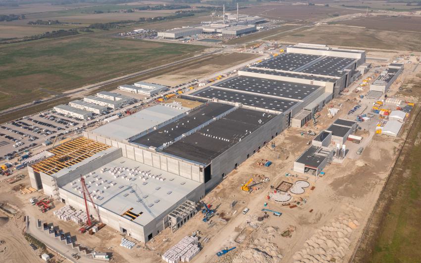 Chantier de la gigafactory Verkor à Dunkerque