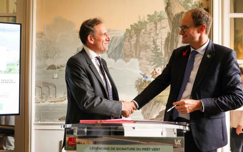 Photo d'Olivier Sichel (Banque des Territoires) et Benoît Lemaignan (Verkor)