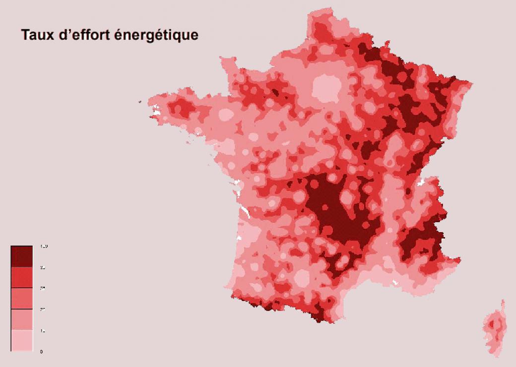 carte précarité énergétique / taux d'effort