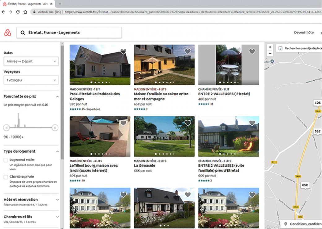 annonces Airbnb Etretat