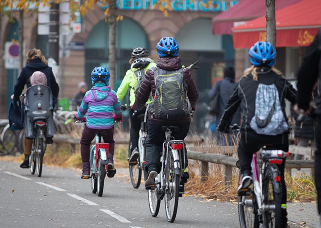 Vélos pistes cyclable Strasbourg mode de déplacement doux