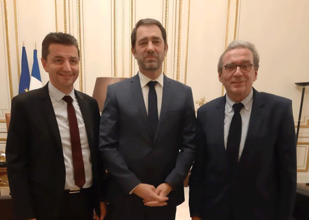 G. Perdriau, C. Castaner et R. Ries le 6 mars