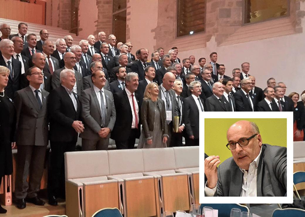 les présidents de département lors de leur dernier congrès à Rennes en octobre 2018 / encart : Jean-Leonce Dupont