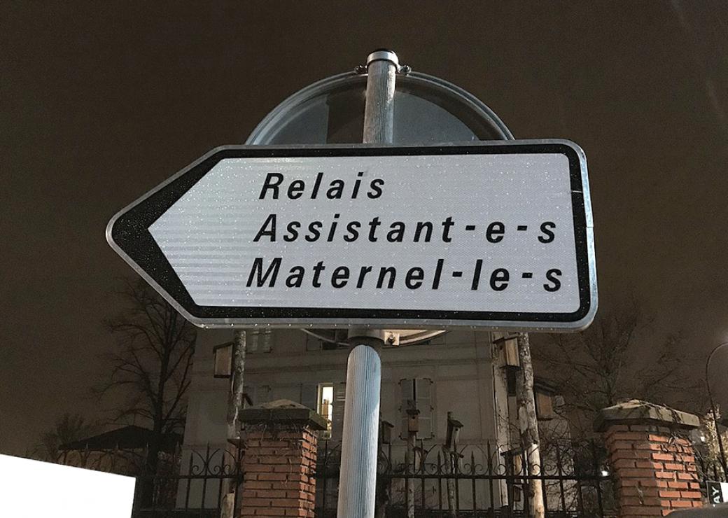écriture inclusive, panneau
