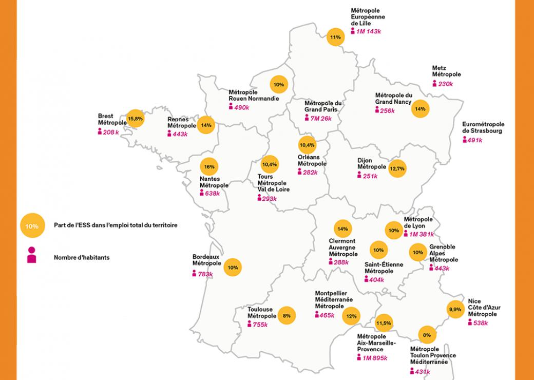 carte métropoles ESS