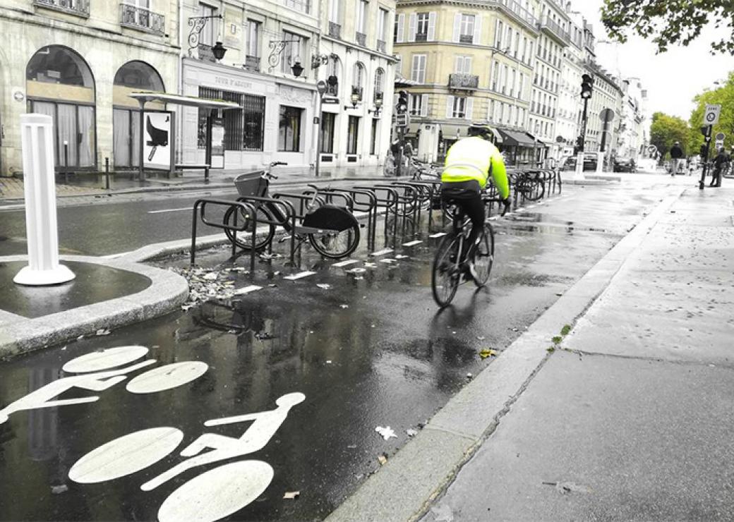 cyclistes, piste cyclable