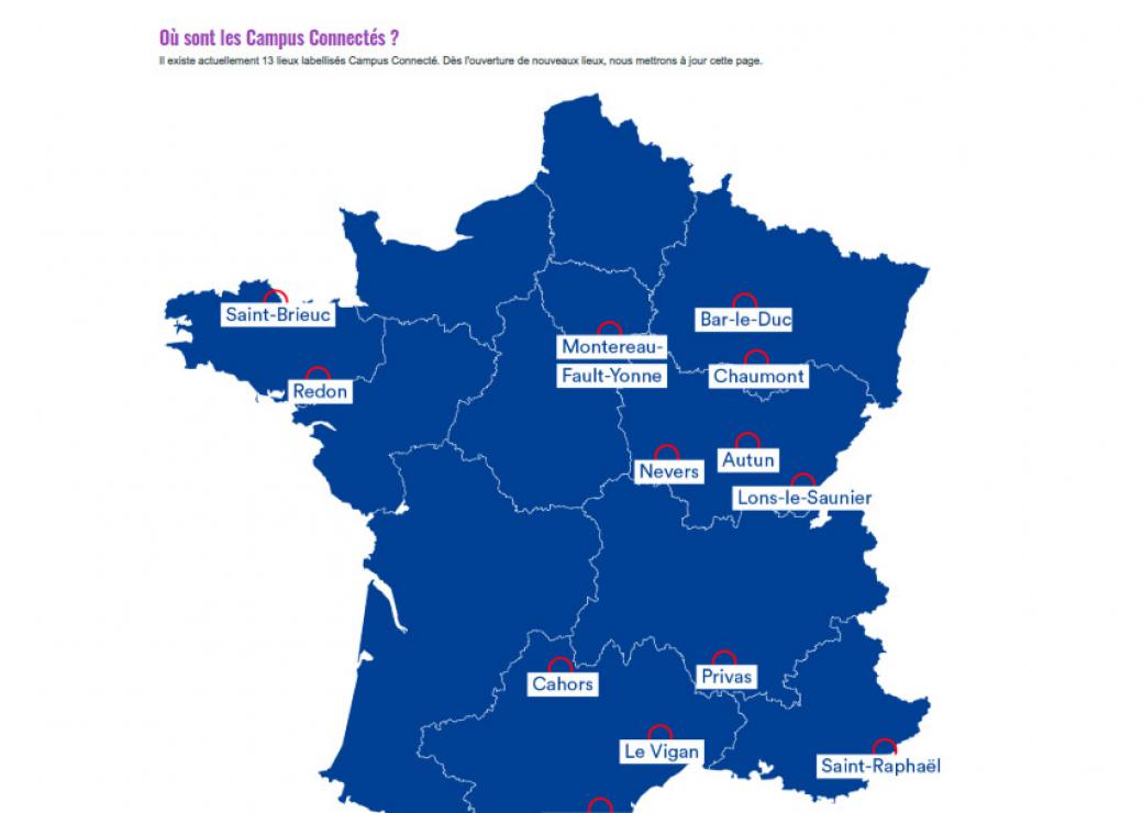 Campus connectés carte