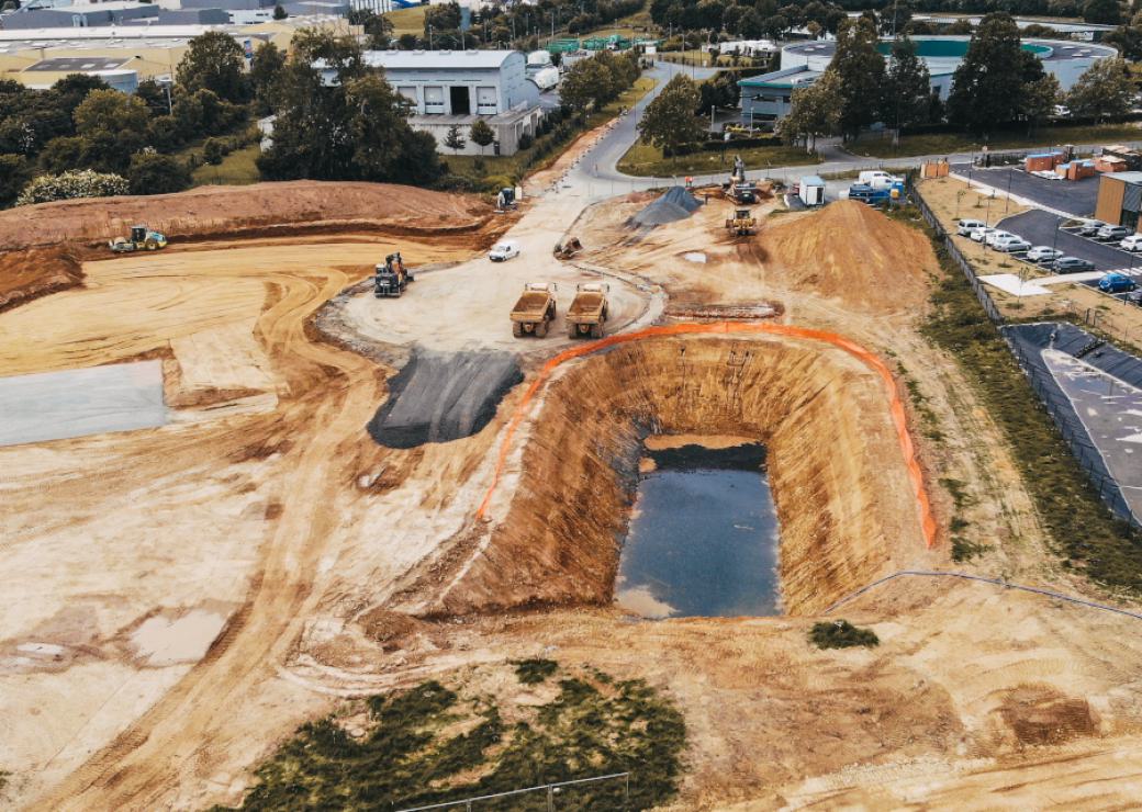 Vue du chantier de la nouvelle déchèterie Bayeux
