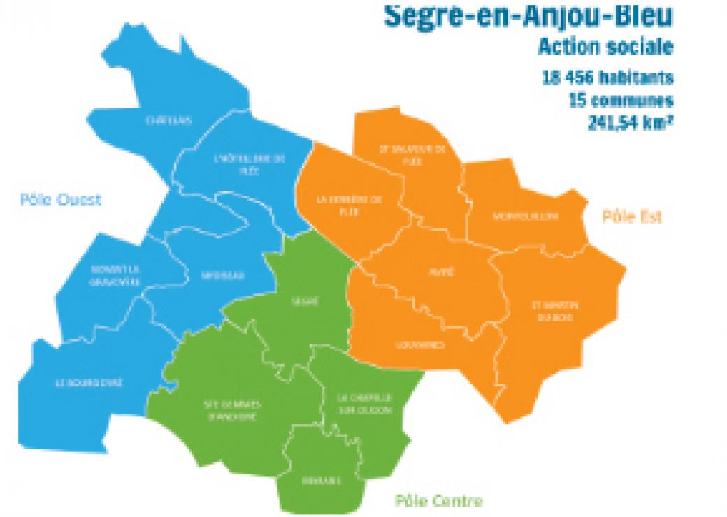 Carte de la Commune Nouvelle Segré-en-Anjou-Bleu