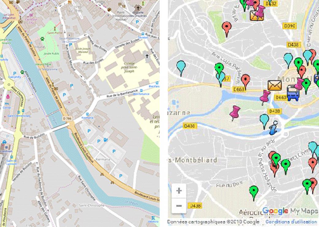 Plans ville Open Street Map Google