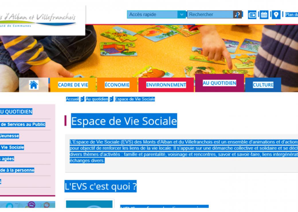 Page économie social du site