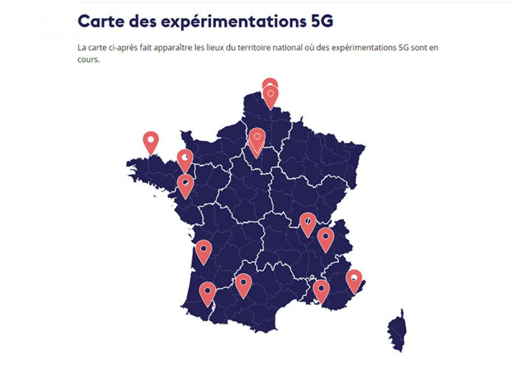 Carte de France des expérimentations 5D 