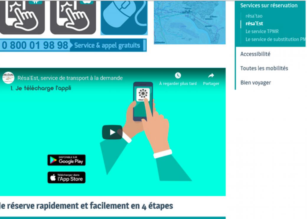 Le site pour s'inscrire au transport à la demande