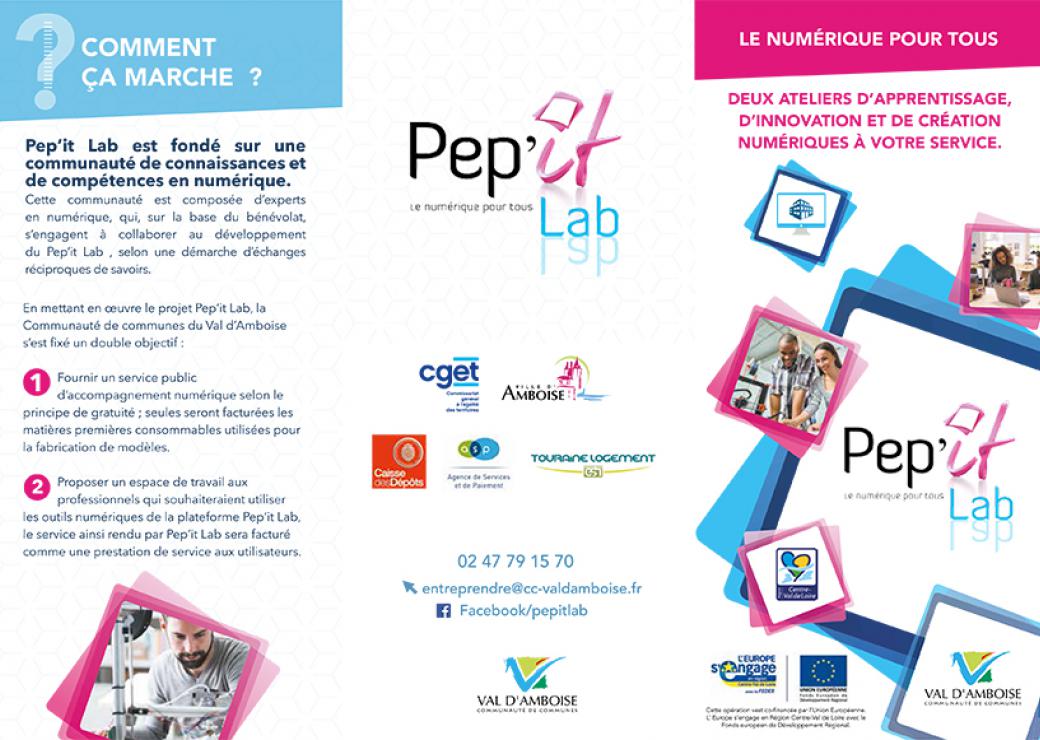 LFlyer du Pep’it Lab qui contribue à la transition numérique 
