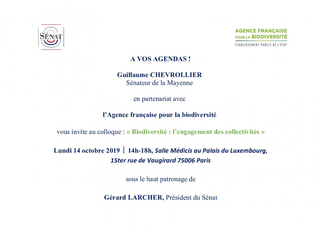 Save the date colloque biodiversité