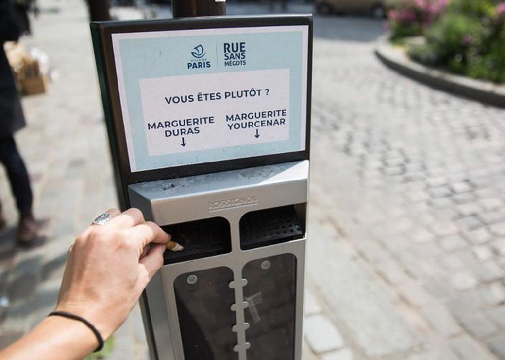Cendriers-sondage rue de ponthieu (8ème)