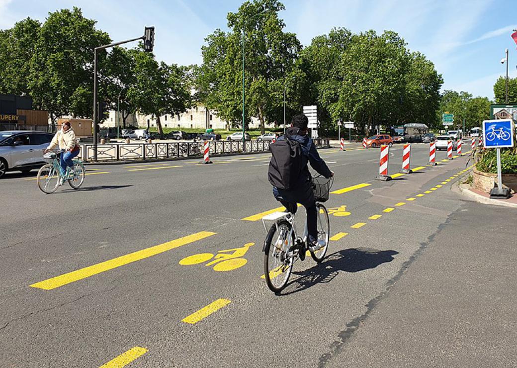 Piste cyclable temporaire