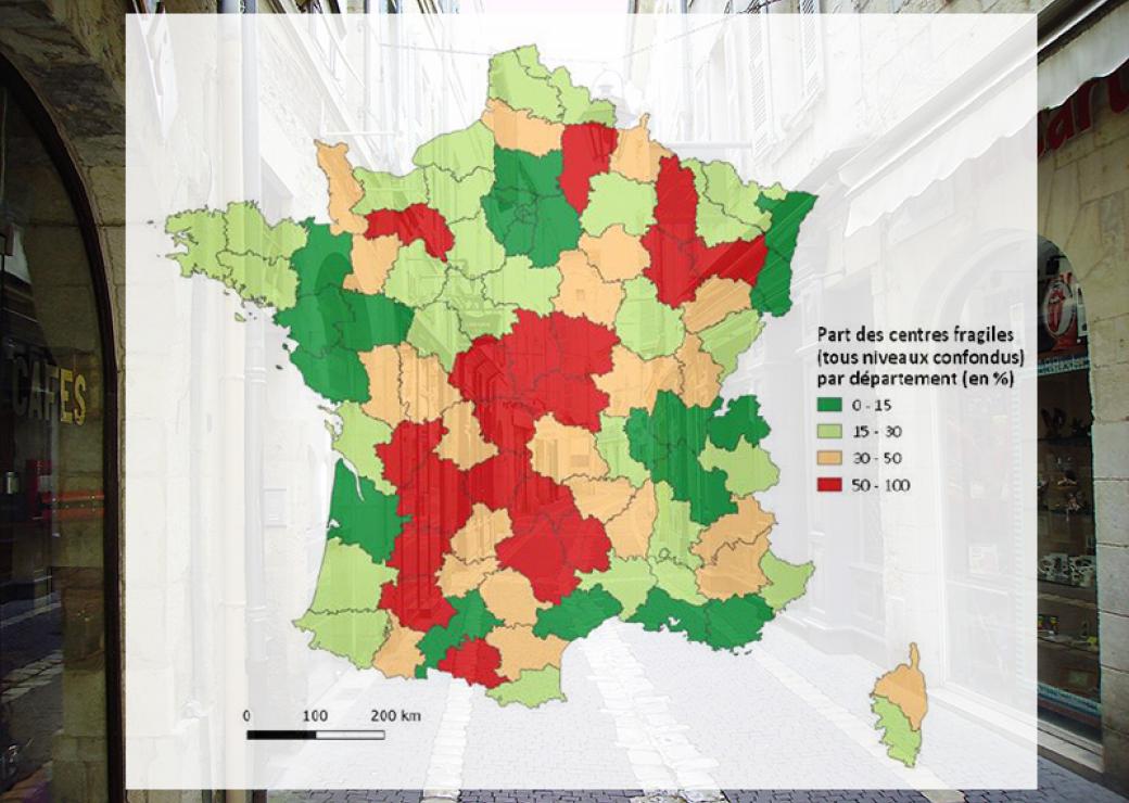 Dévitalisation des centres de petites villes : une vingtaine de départements particulièrement fragiles