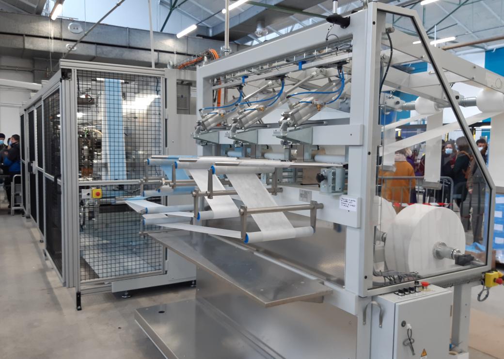 Chaîne de production de la coop des masques