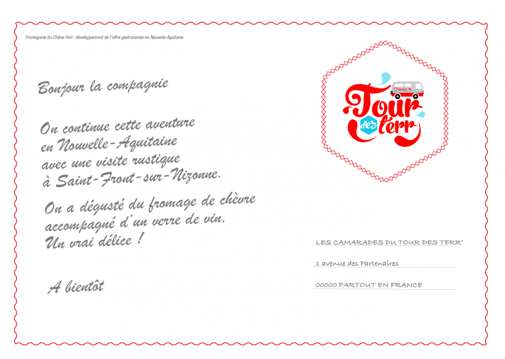 carte postale chêne vert - verso