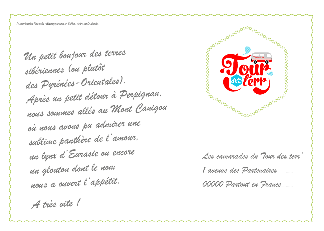 Carte postale ecozonia verso