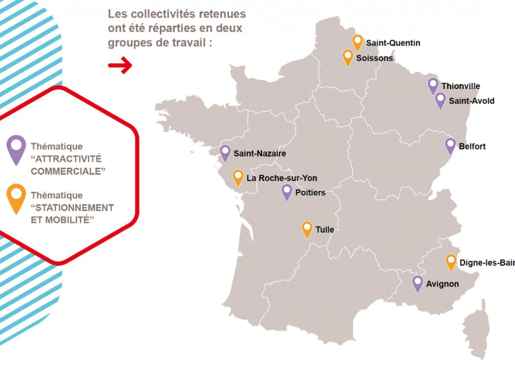 Les onze villes ayant participé au premier appel à manifestation d’intérêt.