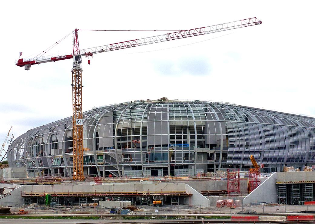 Construction du Grand Stade Lille Métropole en 2012