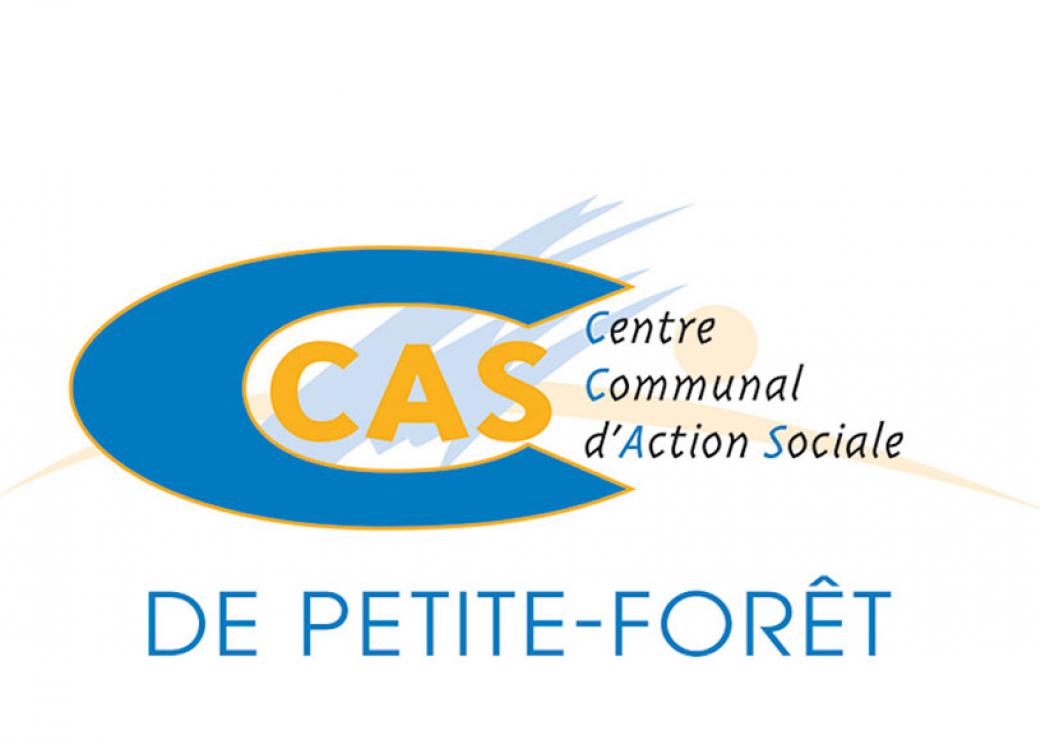 Logo sur lequel on peut lire "centre communal d'action sociale de Petite-Forêt"