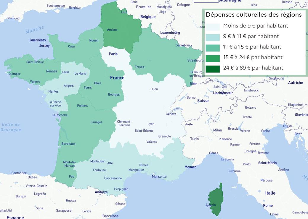 dépenses culturelles des régions