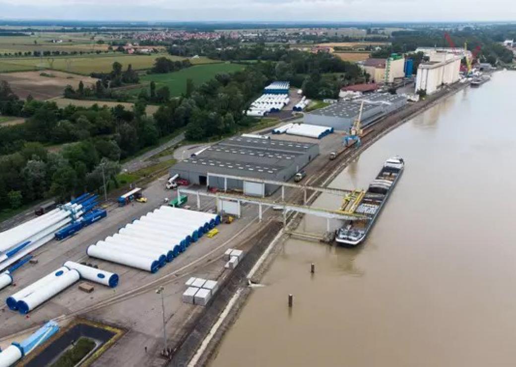 Vue aérienne du Port Rhénan à Colmar
