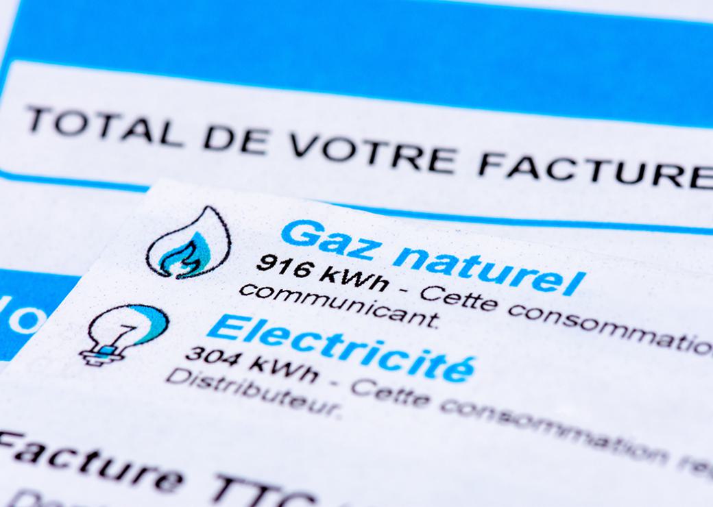 Facture de gaz et d'électricité
