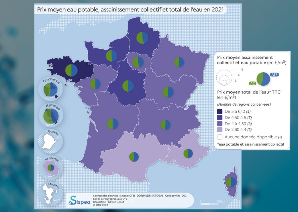 Services publics d'eau et d'assainissement : des prix en légère hausse, avec des écarts territoriaux toujours marqués