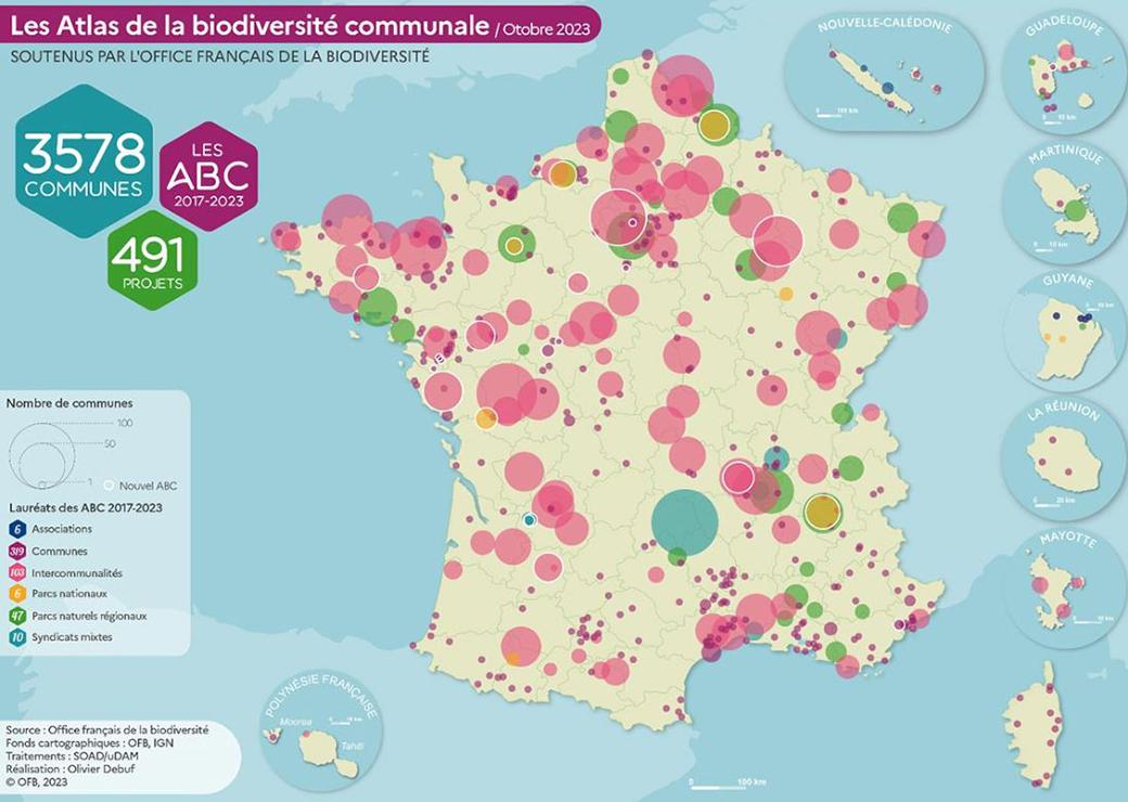 100 nouveaux projets d'atlas de la biodiversité communale soutenus en 2023