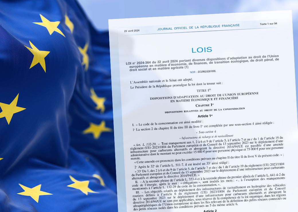drapeau européen et texte de loi