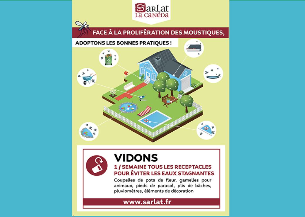 Une affiche de conseils de lutte contre le moustique tigre