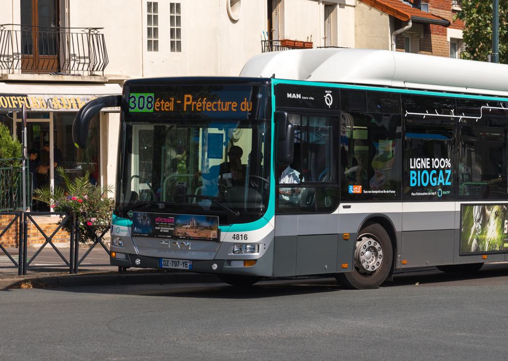 bus roulant au biogaz