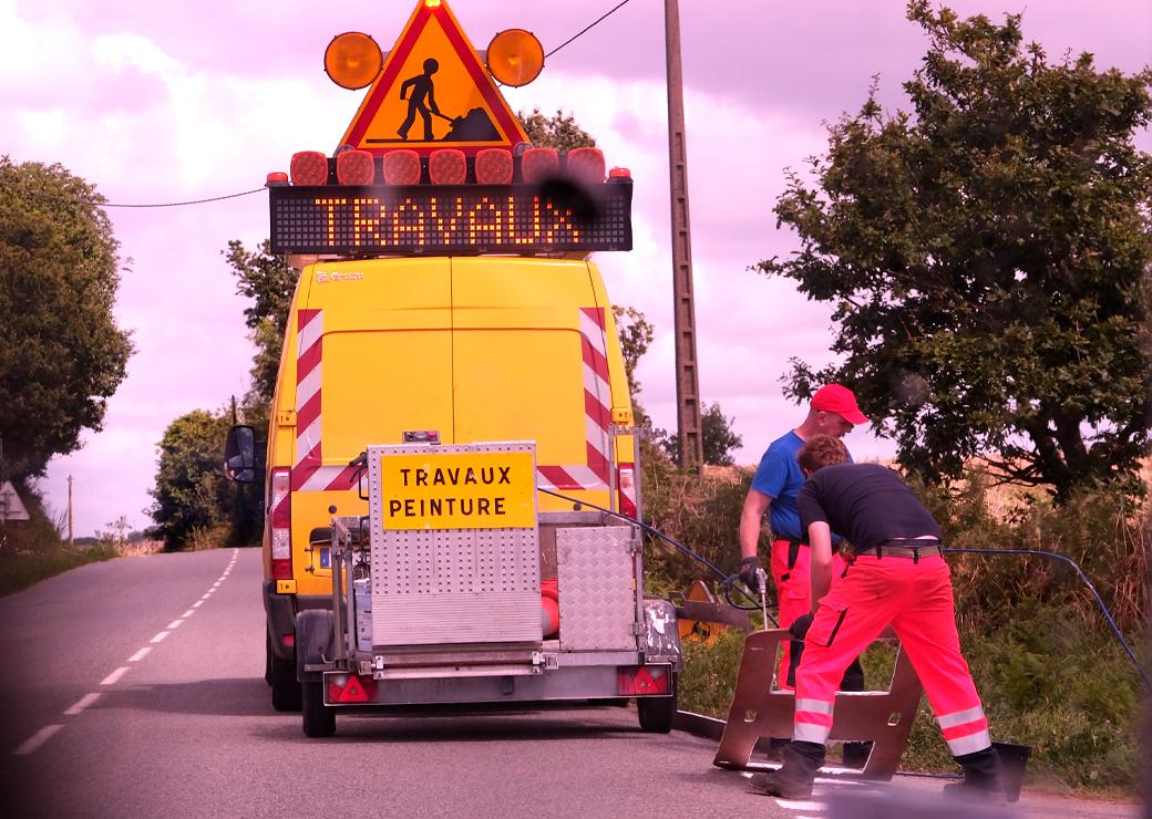 travaux sur une route